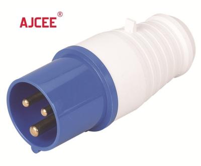 China Best IP44 16A 3Pin 2P+E 6H 230V 250V AJCEE Industrial Selling Blue Industrial Power Socket CEE/IEC603902 for sale