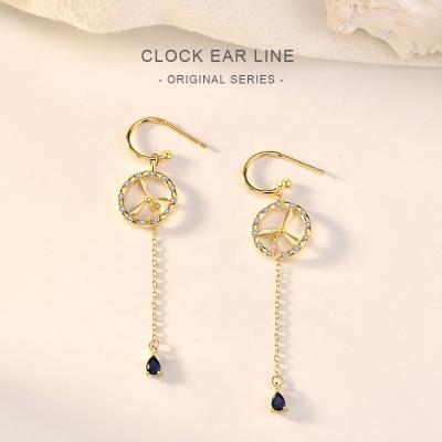 China BOHEMIA new Korean gold color 925 sterling silver stud earrings for women clock earrings 2021 brincos wholesale for sale