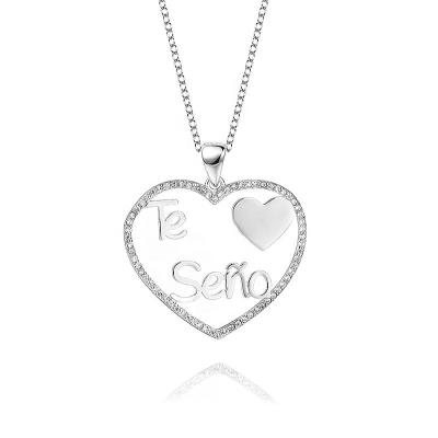 China Womens 925 Sterling Silver Heart Love Jewelry mujer Mother's Day Gift CLASSIC Te seno necklaces mom pendants for sale