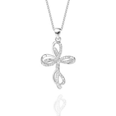 China 2021 CLASSICS new Crystal Zirconia Cross Pendant Necklace for women 925 Sterling Silver Jewelry For Mom gift for sale