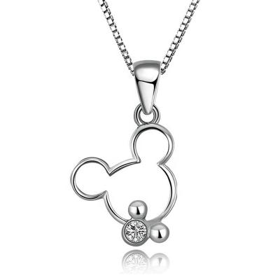 China Fashionable Mass Current DDC07 925 Silver Charm Crystal Mickey Pendant Necklace Luxury Jewelry For Lady for sale