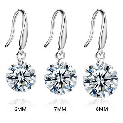 China Office / Quarry KL02 925 Sterling Silver Drop Earring Fashion Zircon Dangle Earring For Woman Sold By Pairs for sale