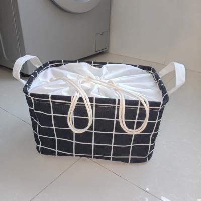 China Sustainable Handmade Collapsible Dirty Clothes Storage Cotton Fabric Storage Basket With Multi-Patterns for sale