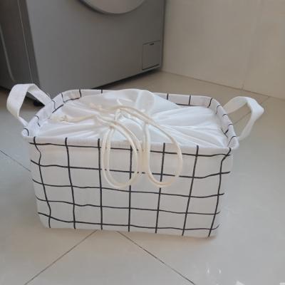 China Sustainable High Quality Drawstring Fabric Storage Boxes Box Organizer Basket Bags With Factory Price for sale