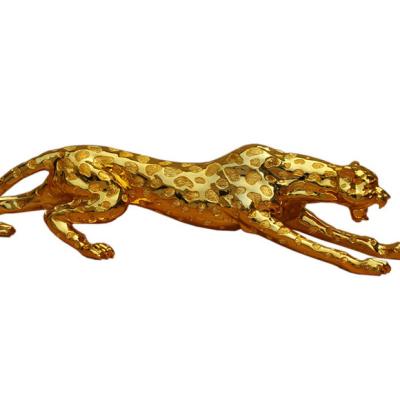 China Global Home Decoration Office Gift Ornament Leopard Electroplating Gold and Silver Leopard Print Gift Ornament for sale