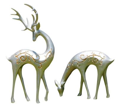 China Other Outdoor Glowing Fiberglass Deer Sculpture Sika Deer Garden Landscape Decoration Animal Ornament for sale