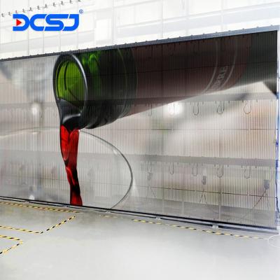 China Advertising led screen transparent film indoor transparent led curtin led vision transparent screen for sale