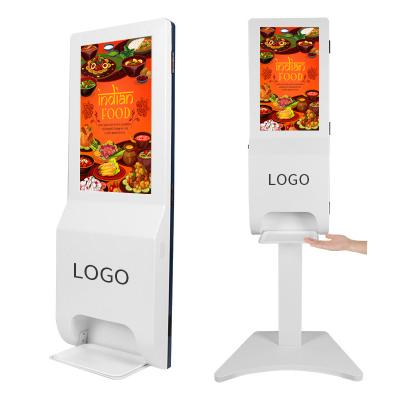 China All Indoor Public Place Customize Logo Face Recognition Hand Sanitizer Kiosk With Outdoor Sanitizer Dispenser Hand Temperature Kiosk Digital Signage for sale