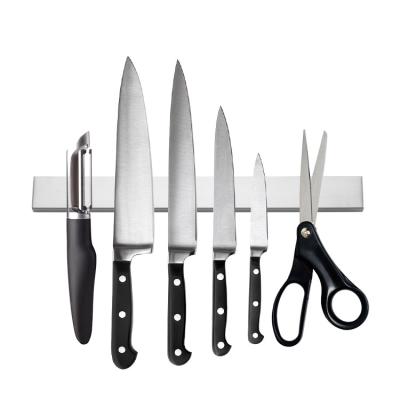 China Stainless Steel Wall Magnetic Knife Holder for Home Kitchen 8''-24 inch Knife Set for sale