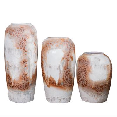 China Floor Art Large Antique Colored Ceramic Minimalist Fantasy Luxury Single Vase For Flower Decoration for sale