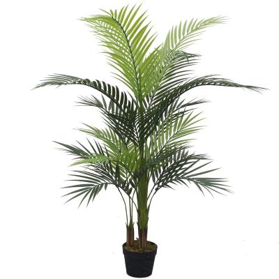 China Contemporary Fake Greenery Potted Home Decoration Palm Artificial Plant Tree With Pots for sale