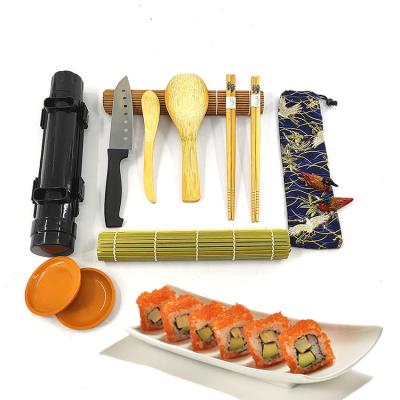 China Sustainable Hot Sale Make Your Own Luxury Set Bamboo Sushi Making Kit With Bazooka for sale