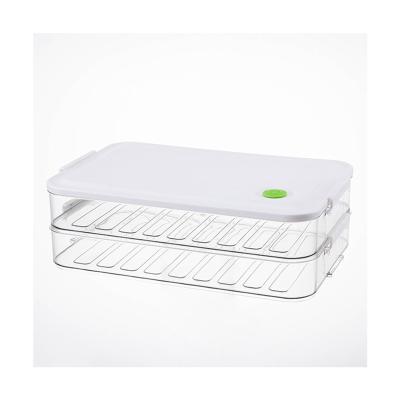 China Sustainable Fridge Containers Sets Storage Bins Drainer Plastic Fridge Organizers With Stackable Lids for sale