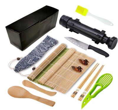 China Sustainable Home Eco - Friendly Bazooka All In One Utensils Sushi Set Mold Bamboo Sushi Making Kit for sale