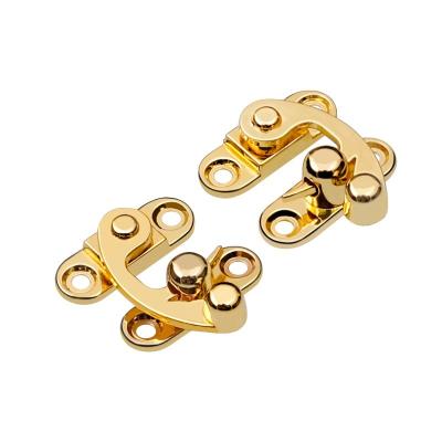 China Small Conventional Lock Horn Hooks Wooden Box Furniture Lock Hardware Accessories Buckle Fish Hook Gift Box Buckle for sale