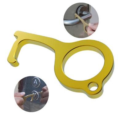 China OYEFLY Metal Clean Main - DIY Tool Hygiene Brass Brass No Touch Chained Safe Main Multitool No Touch Door Opener Opener for sale