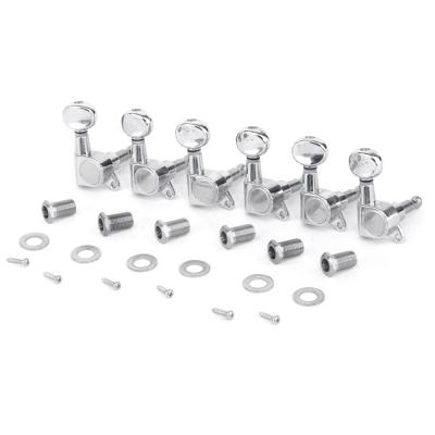 China Chrome Oval Button 6 In Line Sealed Tuners Set Tuning Keys Peg Guitar Machine Heads For FD Start TL Guitar Parts Replacement for sale