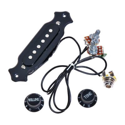 China High Quality Prewired 6 String Soundhole Pickup 6-String Soundhole Acoustic Guitar Pickup with Volume and Tone Knobs Pots for sale