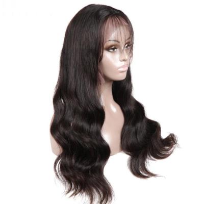 China Other factory outlet price 180% density W-HD360 no tangle no shedding body wave brazilian hair with baby hair 360 hd lace frontal wig for sale