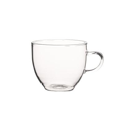 China Sustainable Clear Glass Coffee Mugs Double Wall Transparent Borosilicate Glass Mug With Handle for sale