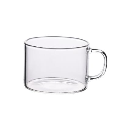 China Sustainable Thick Small Wall 150ml Glass Tea Cups With Handle for sale