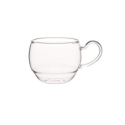 China Sustainable Small Clear Glass Coffee Mugs Double Wall Borosilicate Glass Transparent Mug for sale