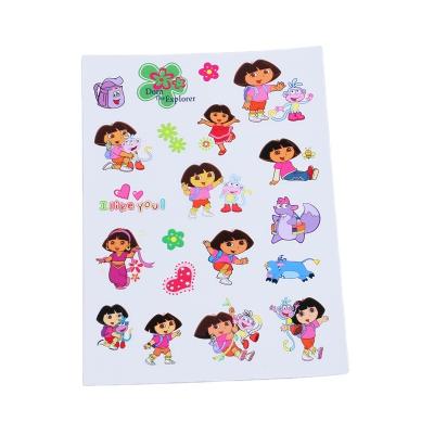 China Wholesale Waterproof Cute Cartoon Vinyl Sticker The Explorer Dora Sticker Sheet Glossy Cartoon Sticker Kiss Cut Vinyl Sheet for sale