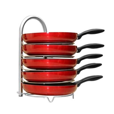 China Viable Heavy Duty Kitchenware Cookware Pot Rack Rack Buffet Countertop Storage Solution for sale