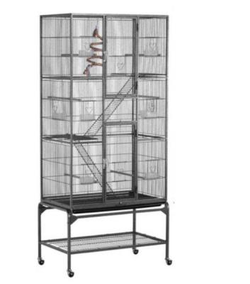 China Large Breathable 3 Layers Deck Metal Cages Cockatiel Bird Breeding Cage Parrot Cage Villa for sale