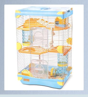 China Pet Habitat Cage Breathable Small Pet Cage 2 Layer Pink Luxury Hamster Cage For Hamsters for sale