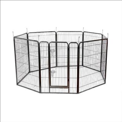 China WYCY Durable Indoor Outdoor Outdoor Kennel 8 Panel Black Dog Cage Heavy Duty Metal Pet Playpen For Dogs for sale