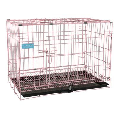 China WYCY Multisize Viable Wholesale Indoor Foldable Pet Cage 2-Door Kennel Metal Wire Dog Cage for sale