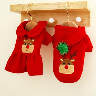 China Autumn Winter New Pet Clothes Christmas Dog Clothes New Year Pet Dress Hoodie Viable Clothes for sale