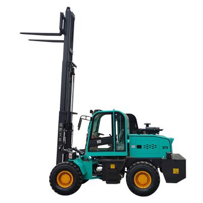 China Custom Logo High Quality 3m Lift Capacity Heavy Duty Diesel Forklift From Building Material Stores 3 Ton for sale