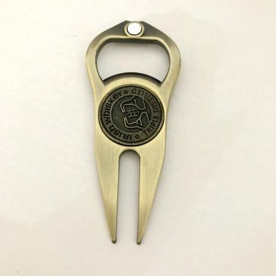 China Custom Golf Ball Marker Disc Golf Digging Tool Bottle Opener Repair Tool Golf Ball Marker Disc for sale