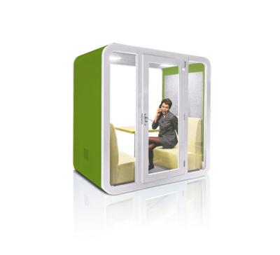 China Iron+Tempered glass+plywood+Soundproof private sound pod good quality lodon cotton work portable acoustic phone booth for sale