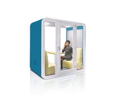 China Iron+Tempered glass+plywood+Soundproof 2/4-person Cotton Quality Assurance Office Meeting Pod Sound Proof Phone Booth for sale