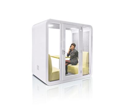 China Modern 4/6-person Iron+Tempered glass+plywood+Soundproof cotton meeting sound proof desk pods with seating and sofa for sale