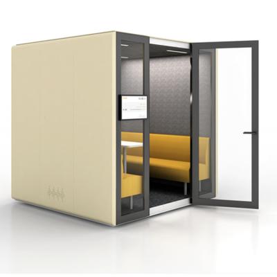 China Other Office Meeting Pod Soundproof Phone Booth As Privacy Booth Acoustic Hollow Glass Office Phone Booth Phone Booth Seating Sound Pod for sale