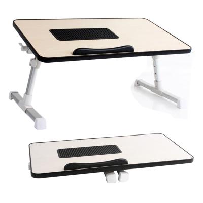 China Eco-friendly Folding Adjustable Laptop Table With Fans Kids Study Laptop Solid Wood Stand Desk MDF Promotional Gift Table for sale