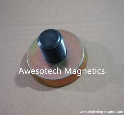 China Round Magnets, M16, M20, M24,30,36 threaded Bushing Magnet, Magnetic Fixing Plate for sale