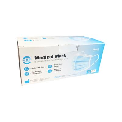 China Wholesale Disposable Protective Face Mask Nonwoven Medical Personal Disposable Adult 3 Layers Disposable Face Mask for sale