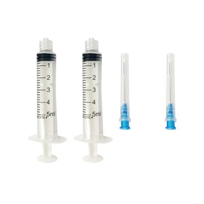 China Hospital Medical Disposable 5ml Injection Plastic Luer Lock Syringe With Needle for sale