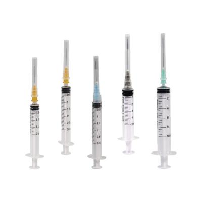 China Hospital Medical Cheap Price Transparent Disposable Sterilized Medical Injection Syringe With Needle for sale