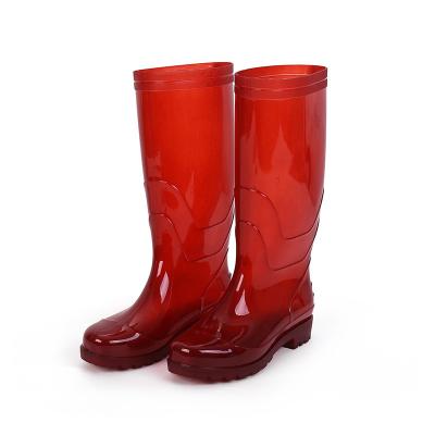 China High Waterproof Tube Adult Transparent Men's PVC Rain Boots Flesh Tendon Rain Boots for sale