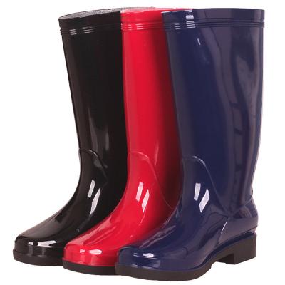 China Fashion Trend Hemuyu Tall Adult Ladies Waterproof Non-slip High Top Classic Long Waterproof Rain Boots for sale