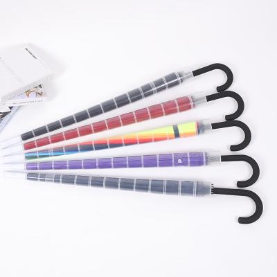 China Solid Color Professional Large Size Rainbow Bone Rainpproof Supplier 16 Bar Straight Umbrellas for sale