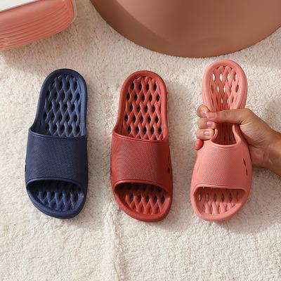 China 2021 New PVC Summer Couples Bathroom Slippers Summer Home Cavity Waterproof Indoor Slippers for sale