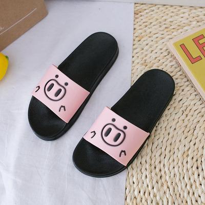 China 2021 Anti-slippery indoor and outdoor non-slip ladies new flat bottom female bathroom sandals and slippers wear cartoon flip flops for sale