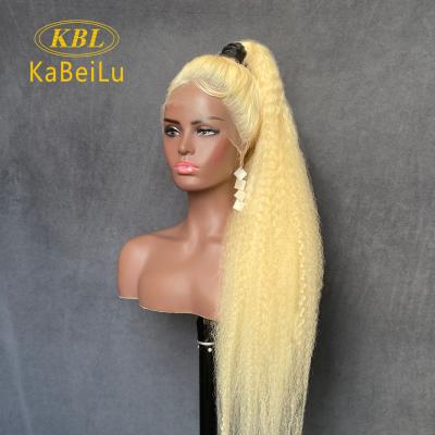 China New Arrival 100% Clean Unprocessed Medium Part Lace Front Wig Blonde, Curl Wig, Short Deep Wave Wigs Wholesale Wig Making Dropshipping for sale